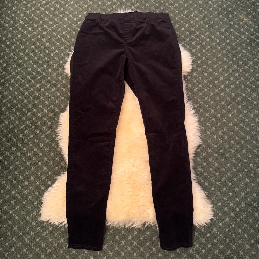 Eileen Fisher Black Corduroy Stretch Jean Leggings